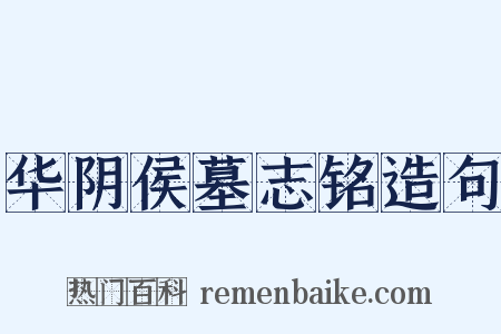 华阴侯墓志铭造句是什么意思的图片